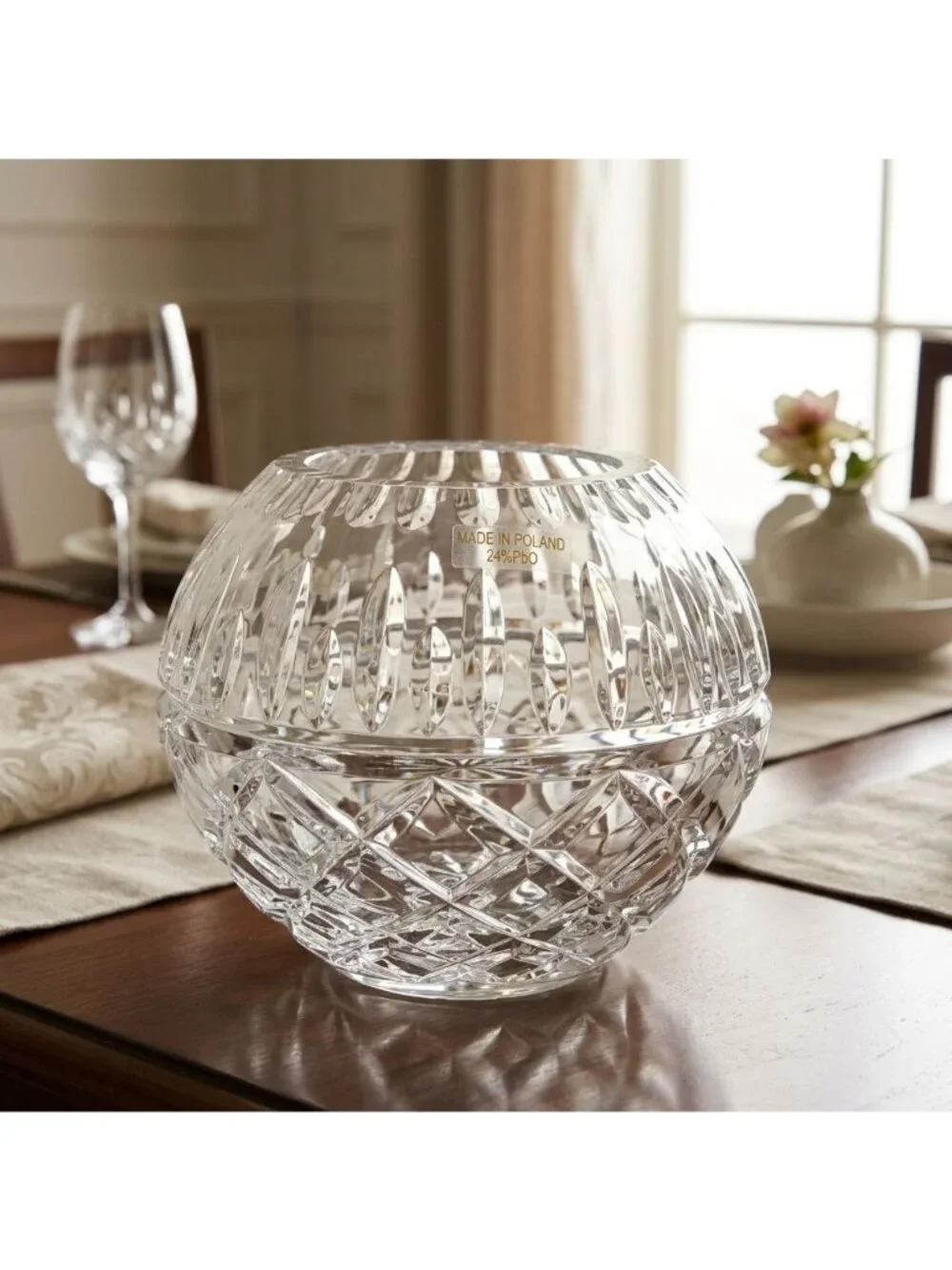 Polish Lead Crystal Rose Bowl 4